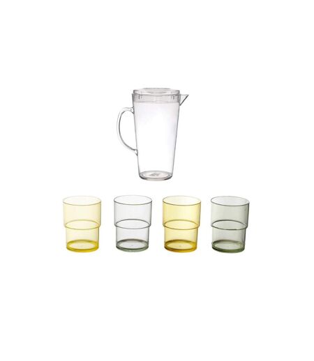 Pichet & 4 Verres Bain de Soleil 25cm Transparent