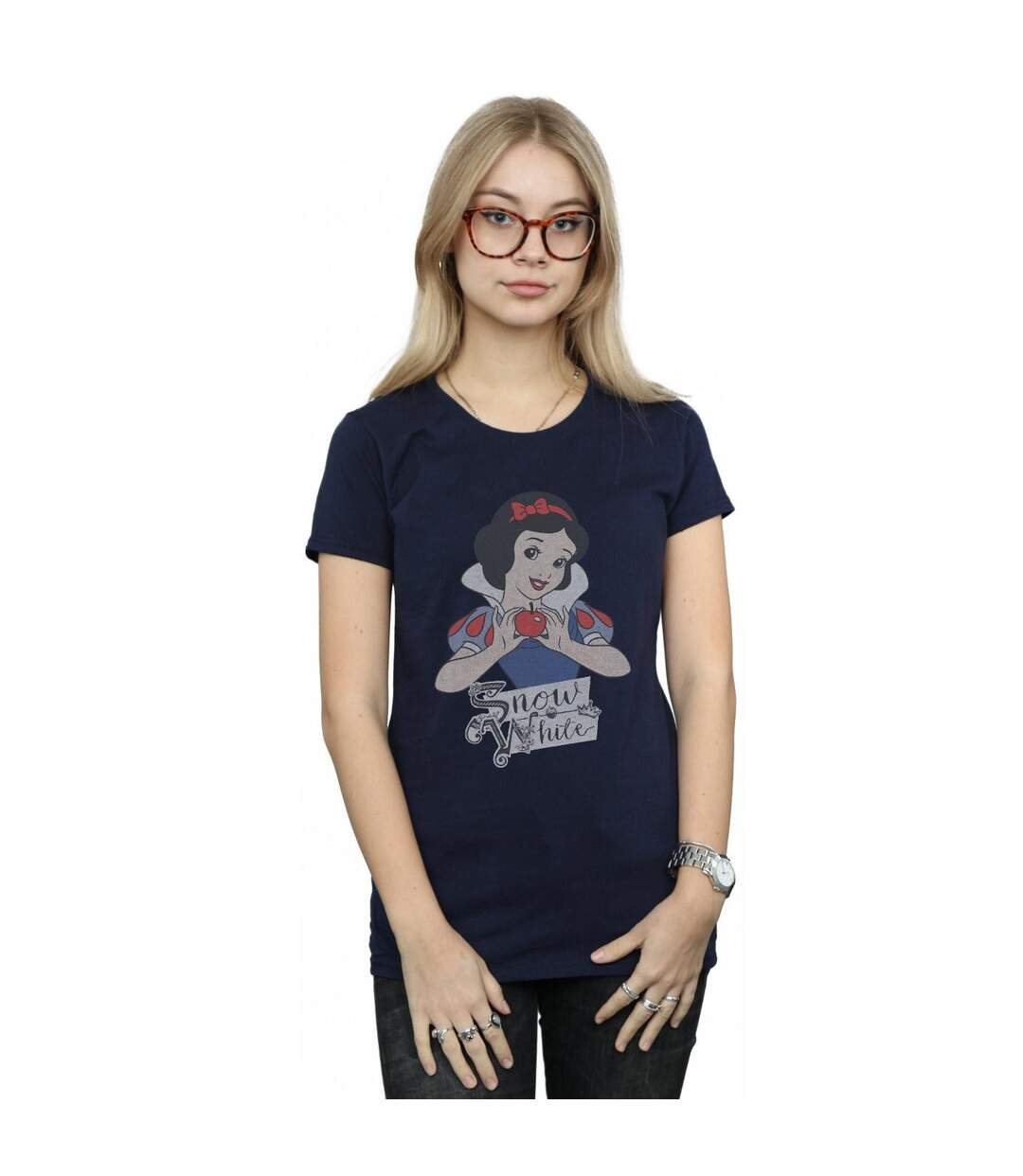 Disney Princess - T-shirt SNOW WHITE APPLE - Femme (Bleu marine) - UTBI36905-2