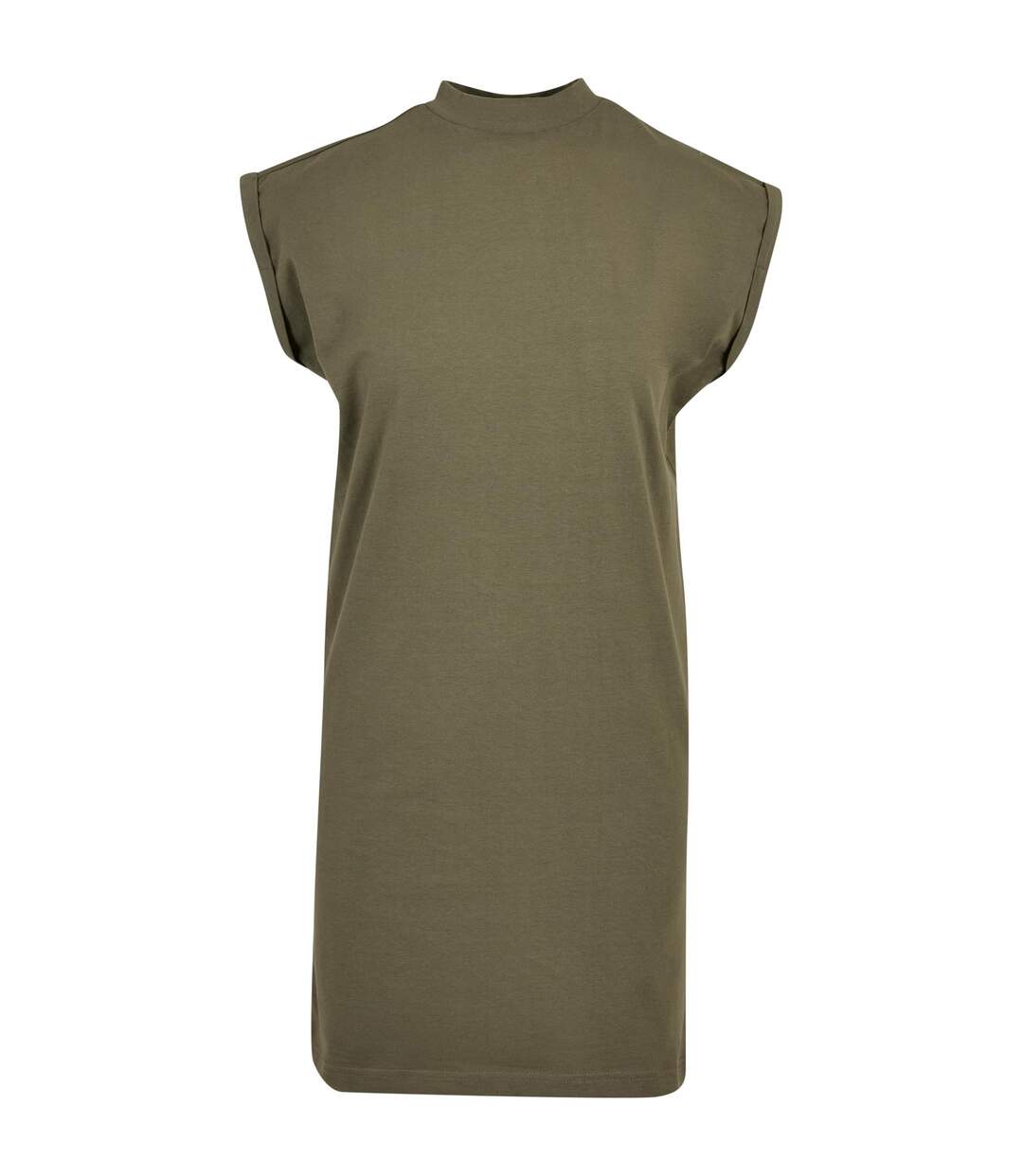 Womens/ladies Extended Shoulder Casual Dress Olive Build Your Brand-1