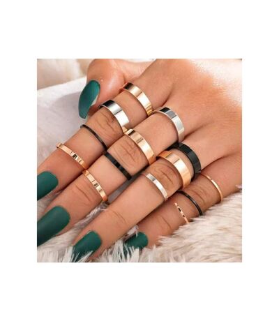 14 Piece Multicolour Bohemian Vintage Tribal Midi Stackable Rings