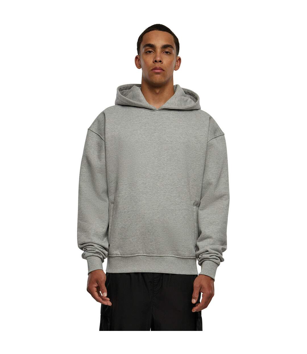Sweat À Capuche Homme Gris Chiné Build Your Brand-2