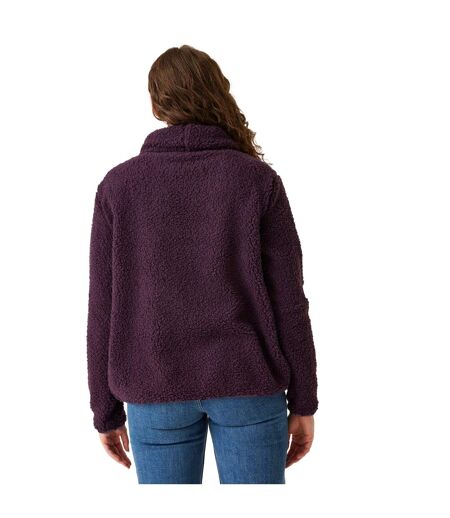 Womens/ladies Ria Fluffy Overhead Fleece Top Deep Plum Regatta