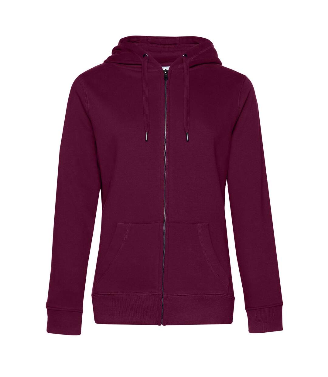 Womens/ladies queen full zip hoodie dark cherry B&C