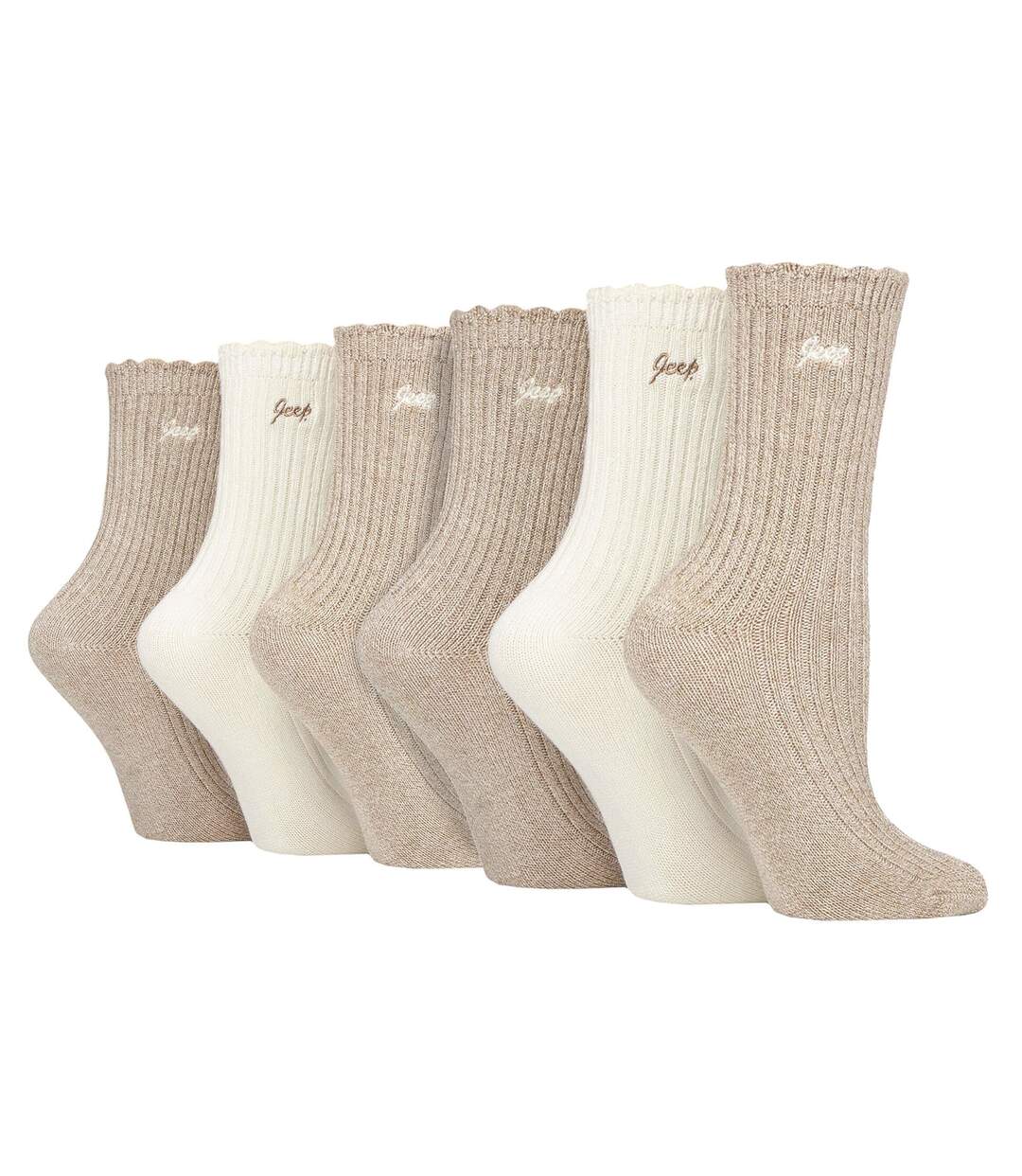 Lot de 6 jolies chaussettes festonnées en bambou pour femme-1