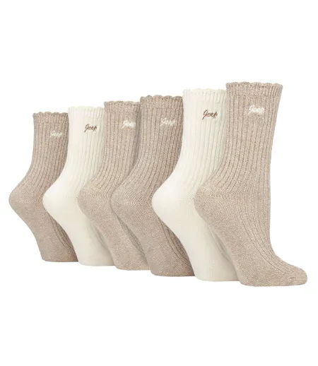 Lot de 6 jolies chaussettes festonnées en bambou pour femme