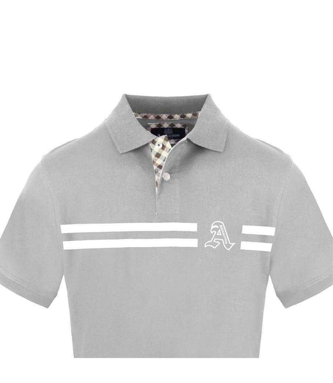 Polo Manches Courtes Homme Gris Aquascutum-3