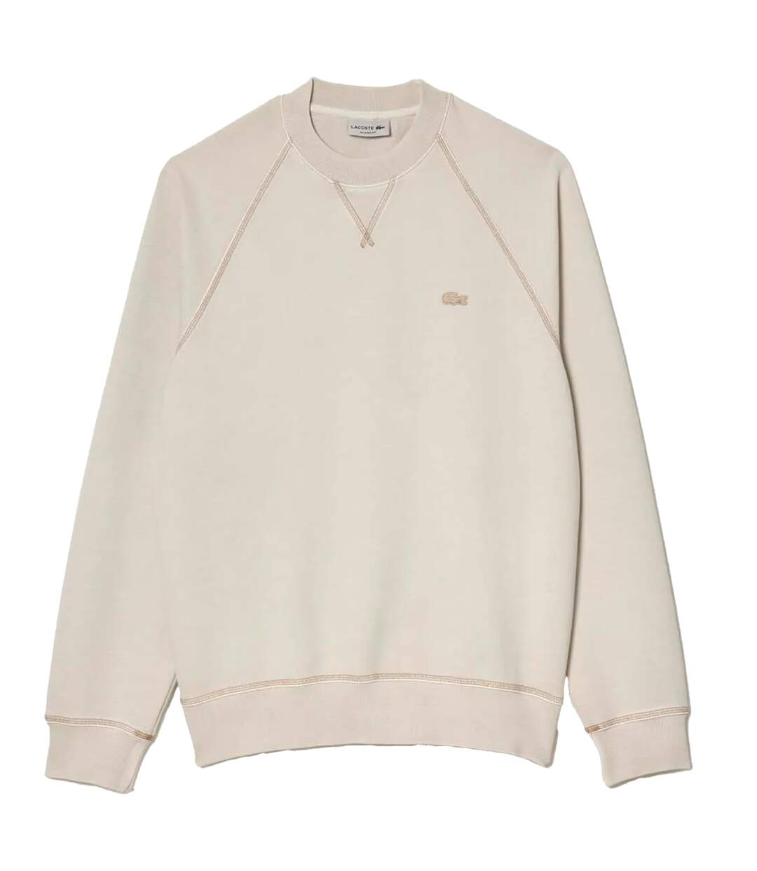 Unisex Adult Organic Cotton Sweatshirt Beige Lacoste-2