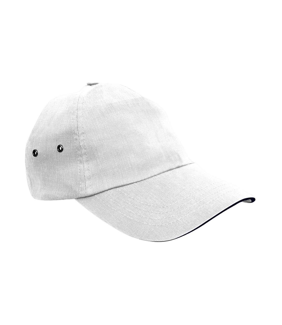 Casquette printers plush adulte blanc / bleu marine Result Headwear-1