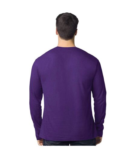 T-shirt Uni Manches Longues En Coton Softstyle Adulte Bleu Roi Sombre Gildan