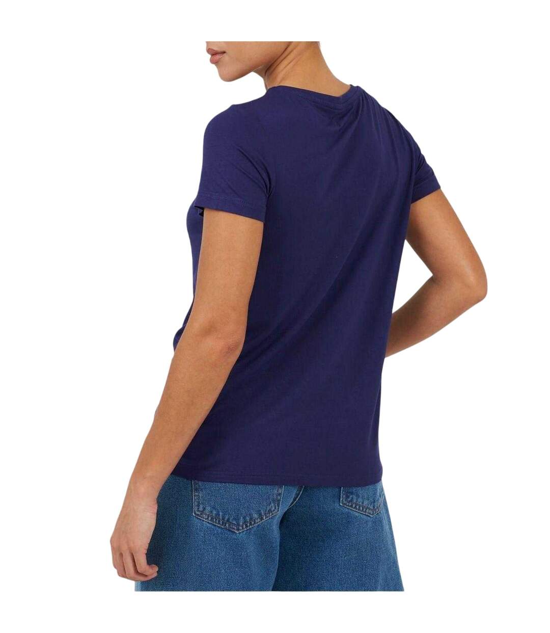 Womens/ladies Plain Lace Up T-shirt Navy Brave Soul-3