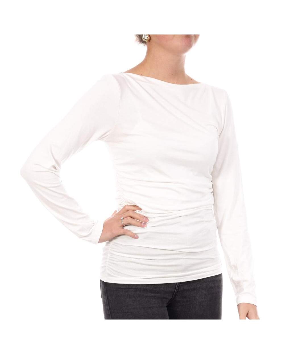 T-Shirt blanc femme vero moda saanvi-1