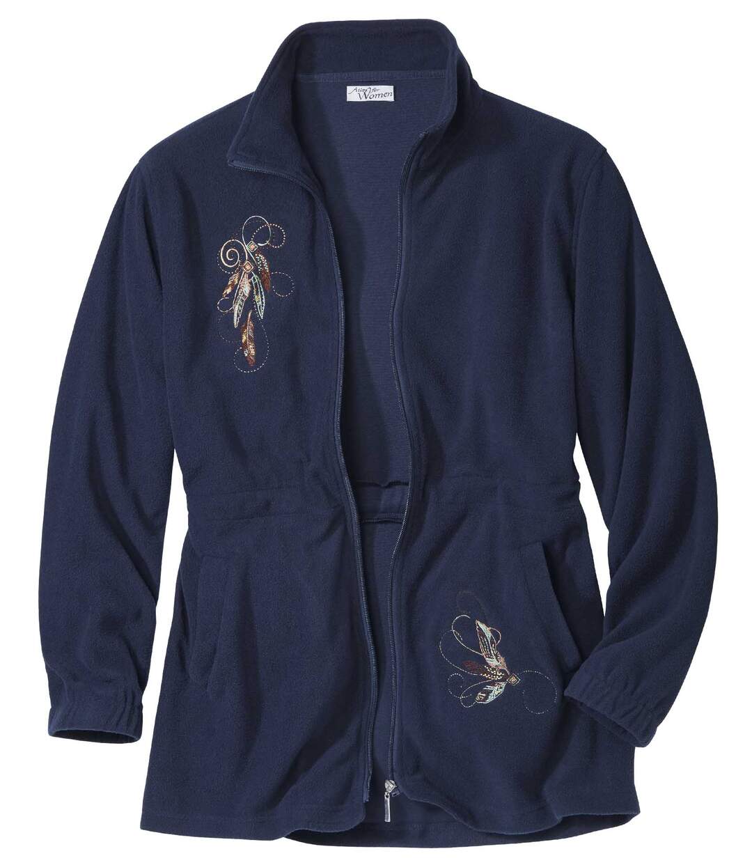 Nachtblauw fleecevest met borduursels Atlas For Men