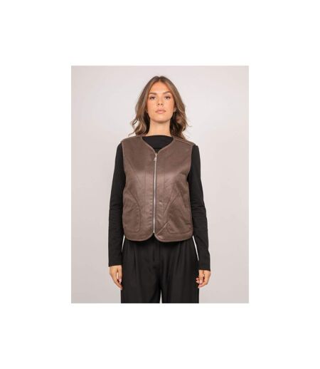 Gilet sans manches réversible suédine et fausse fourrure UMIYA - Dona X Lisa