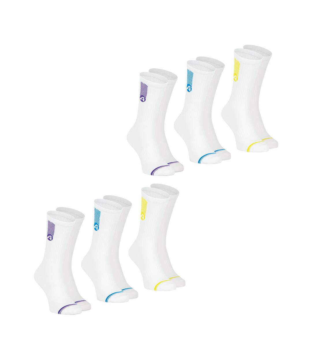 Lot de 6 paires de chaussettes mi-hautes homme Training Dry