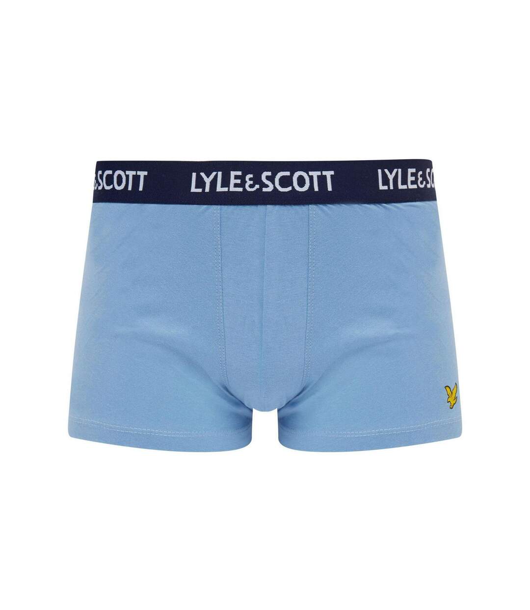 Lot De 5  Boxers Motif/style Marque Sur Taille Et Logo Brodé Homme Bleu Lyle & Scott-3