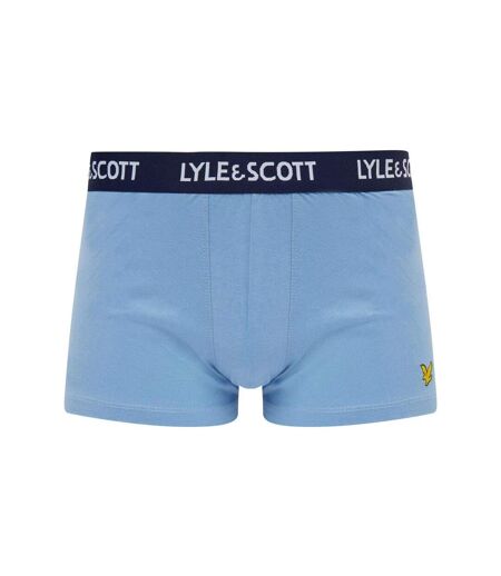 Lot De 5  Boxers Motif/style Marque Sur Taille Et Logo Brodé Homme Bleu Lyle & Scott
