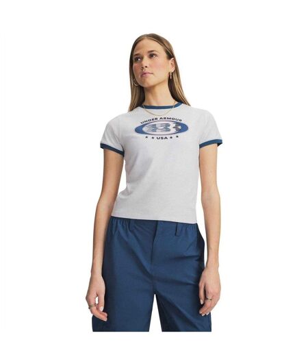 T-shirt Motif/style Ringer Femme Gris Bleu Under Armour