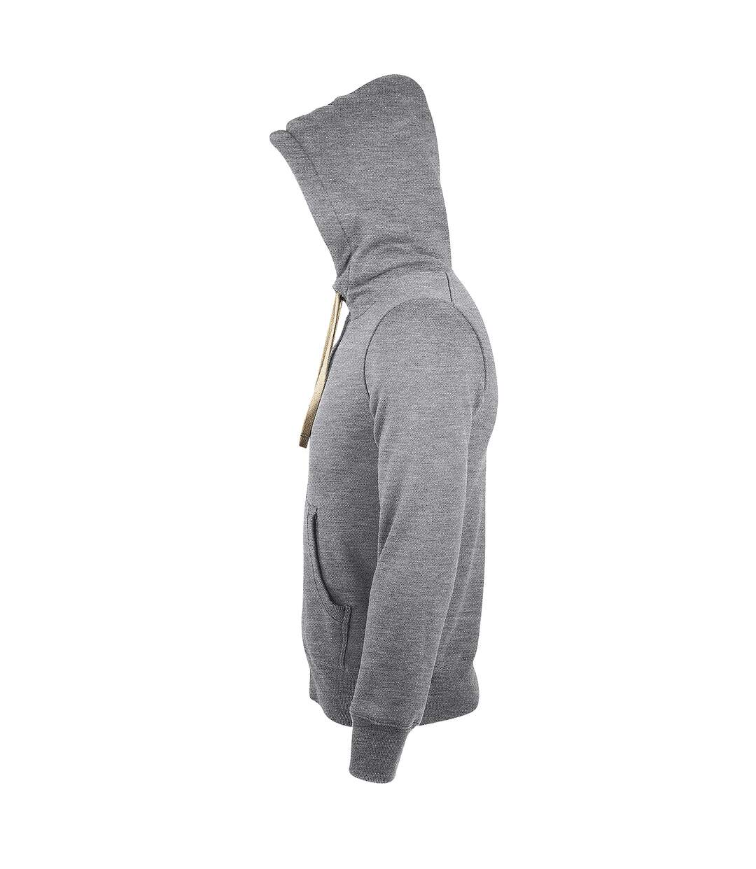 SOLS Sherpa Unisex Zip-Up Hooded Sweatshirt / Hoodie (Gray Marl)