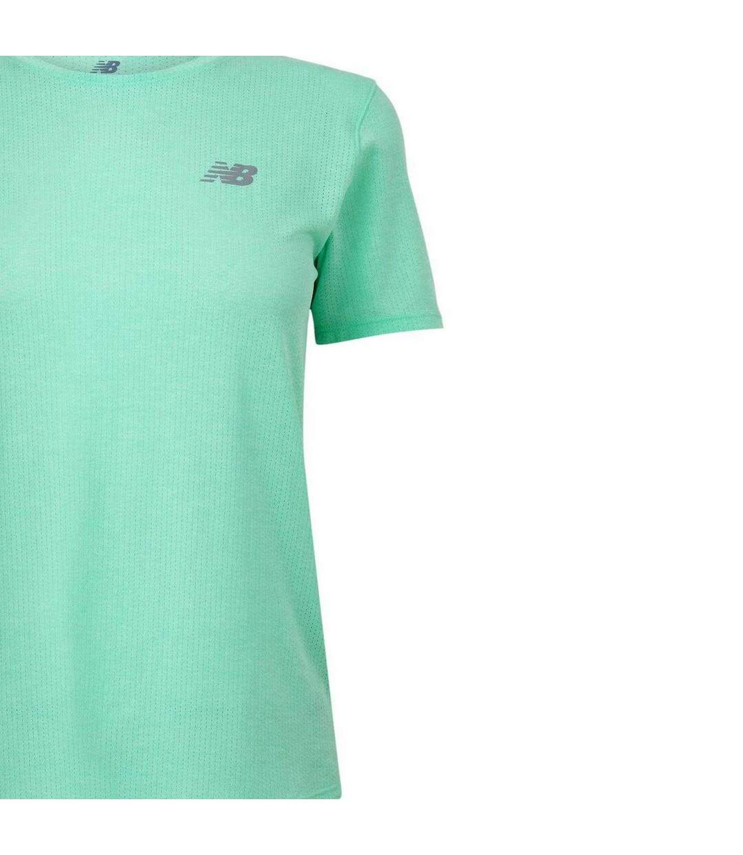 T-shirt Manches Courtes Course À Pied Femme Vert Turquoise Pâle New Balance-4