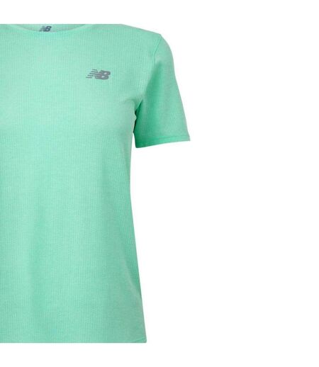 T-shirt Manches Courtes Course À Pied Femme Vert Turquoise Pâle New Balance