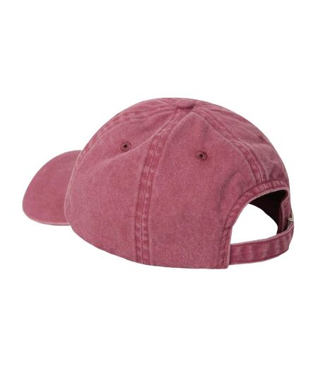 Womens/ladies emily logo organic baseball cap burgundy Animal