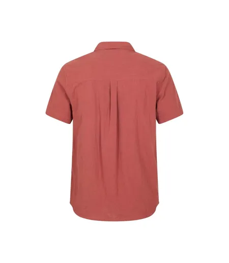 Chemise Manches Courtes Motif/style Texturé Palm Homme Rouge Pastel Mountain Warehouse