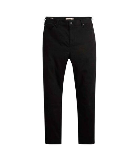 Womens/ladies 724 Plus High Rise Straight Jeans Black Levis