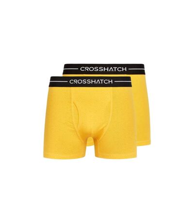 Crosshatch Mens Hexter Boxer Shorts (Pack of 2) (Yellow) - UTBG858
