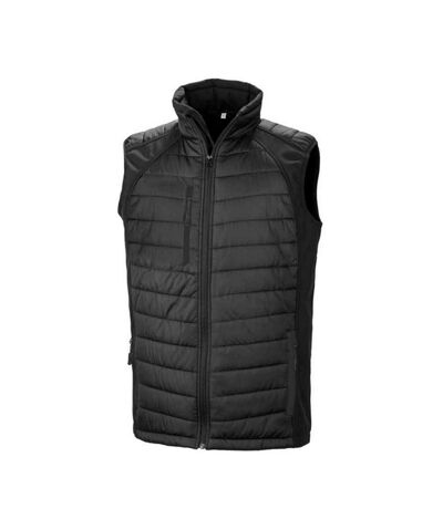 Unisex adult compass softshell padded gilet black Result Genuine Recycled