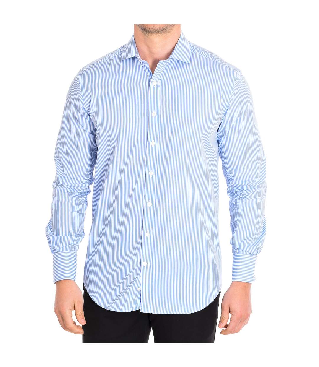 Men's long-sleeved shirt with lapel collar BILL355DC-1