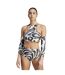 Womens/ladies Stella Mccartney Zebra Print Crop Top Grey Zebra Adidas-1