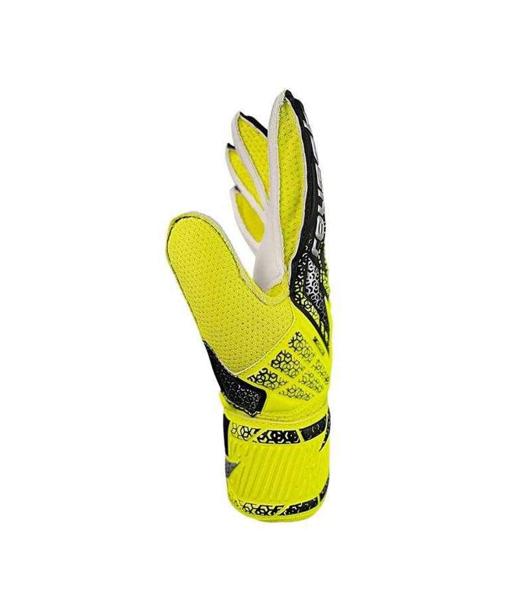 Childrens/kids Attrakt Solid Goalkeeper Gloves White Black Green Reusch-3