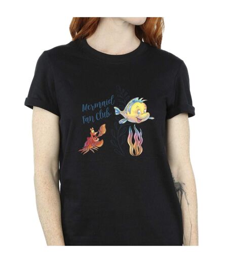 Disney T-shirt boyfriend en coton de The Little Mermaid Club Femme/Ladies (Noir) - UTBI31004