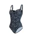Maillot De Bain 1 Pièce Motif/style Floral Sakari Tummy Control Femme Bleu Marine Regatta-4