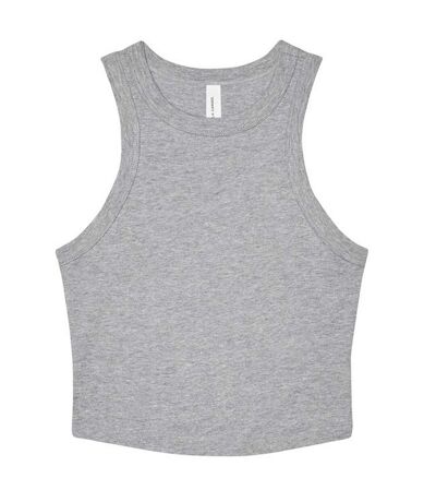 Womens/ladies heather micro-rib racerback tank top athletic grey Bella + Canvas