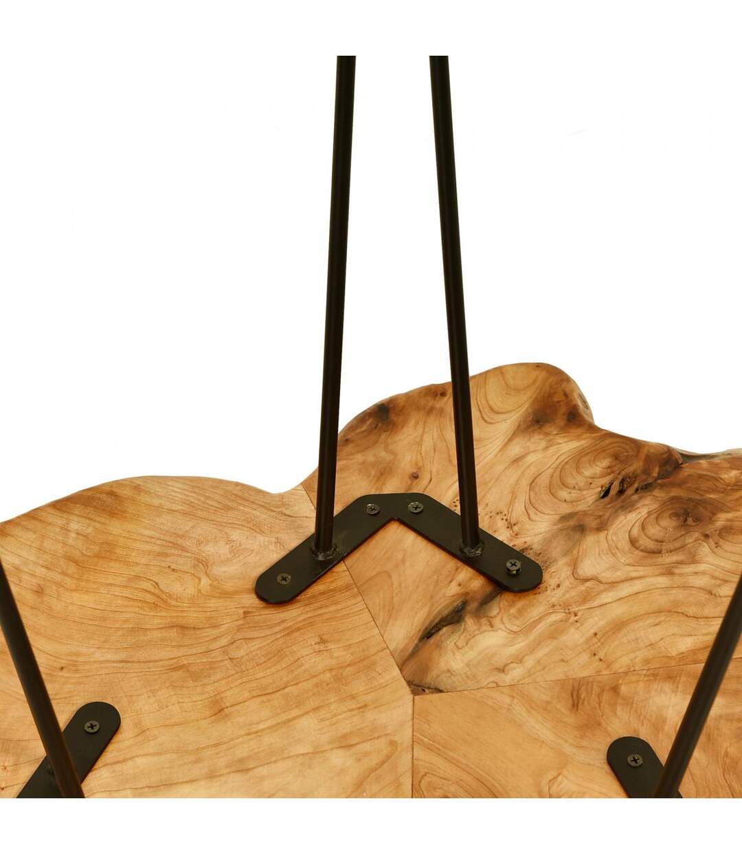 Table basse fait main en bois motif floral ELO