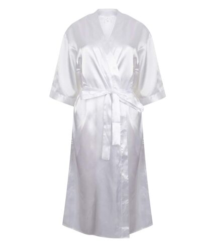 Peignoir kimono en satin - femme - TC054 - blanc