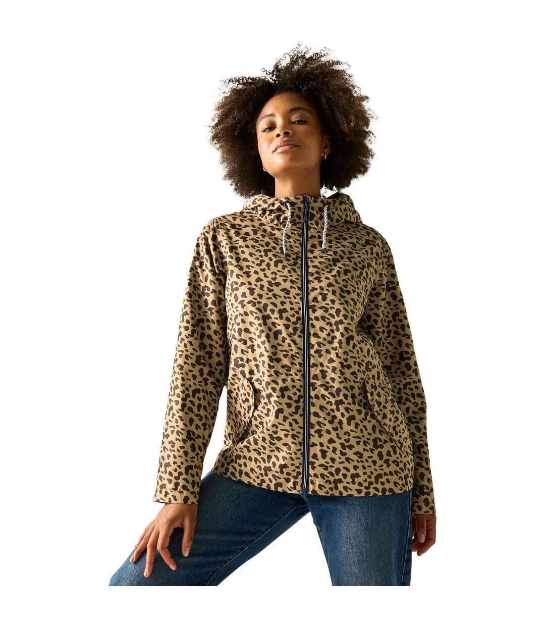 Womens/ladies Bayletta Leopard Print Waterproof Jacket Multicoloured Regatta-1