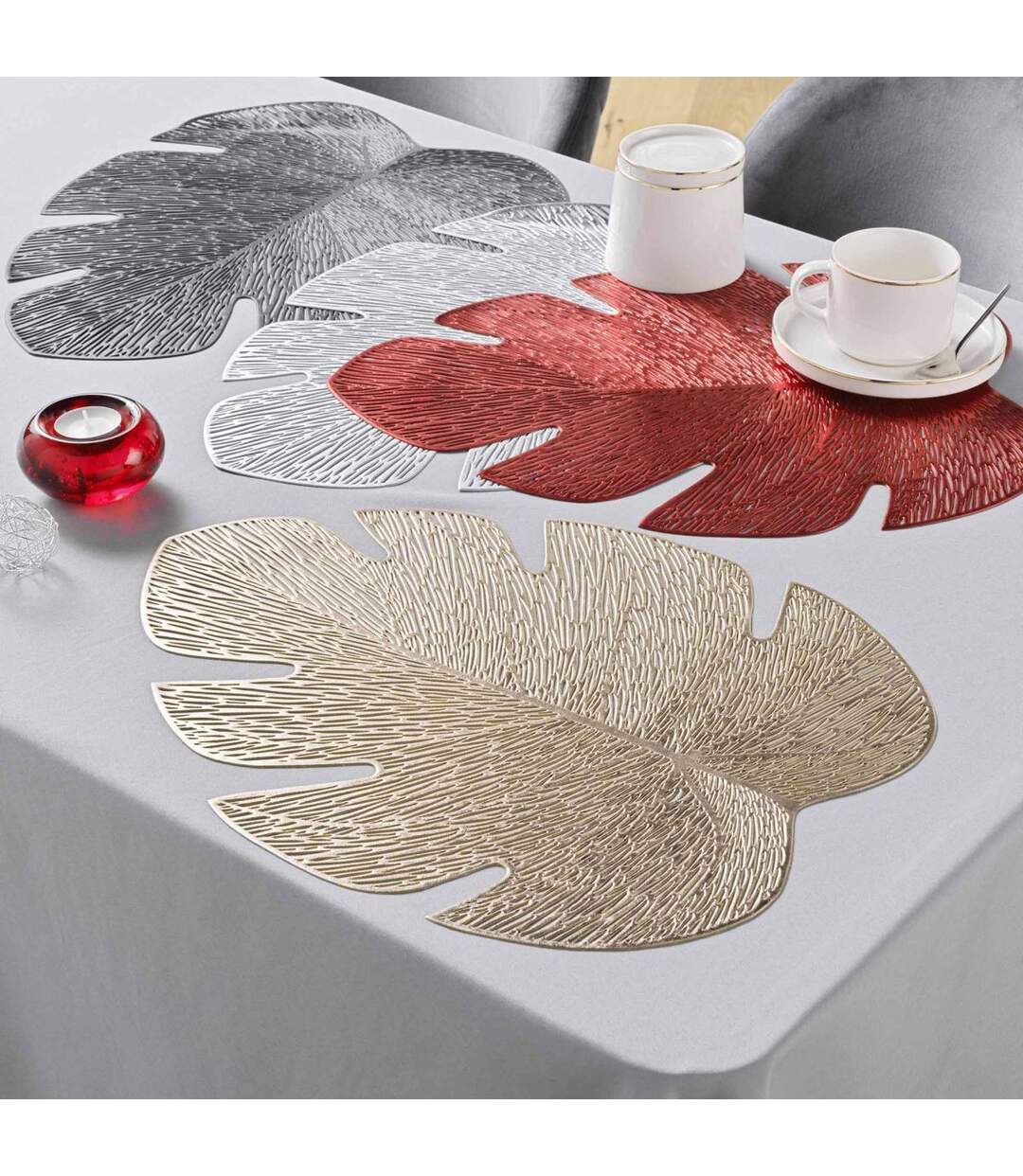 Set de Table Ajouré Flamboyant 36x46cm Or-3