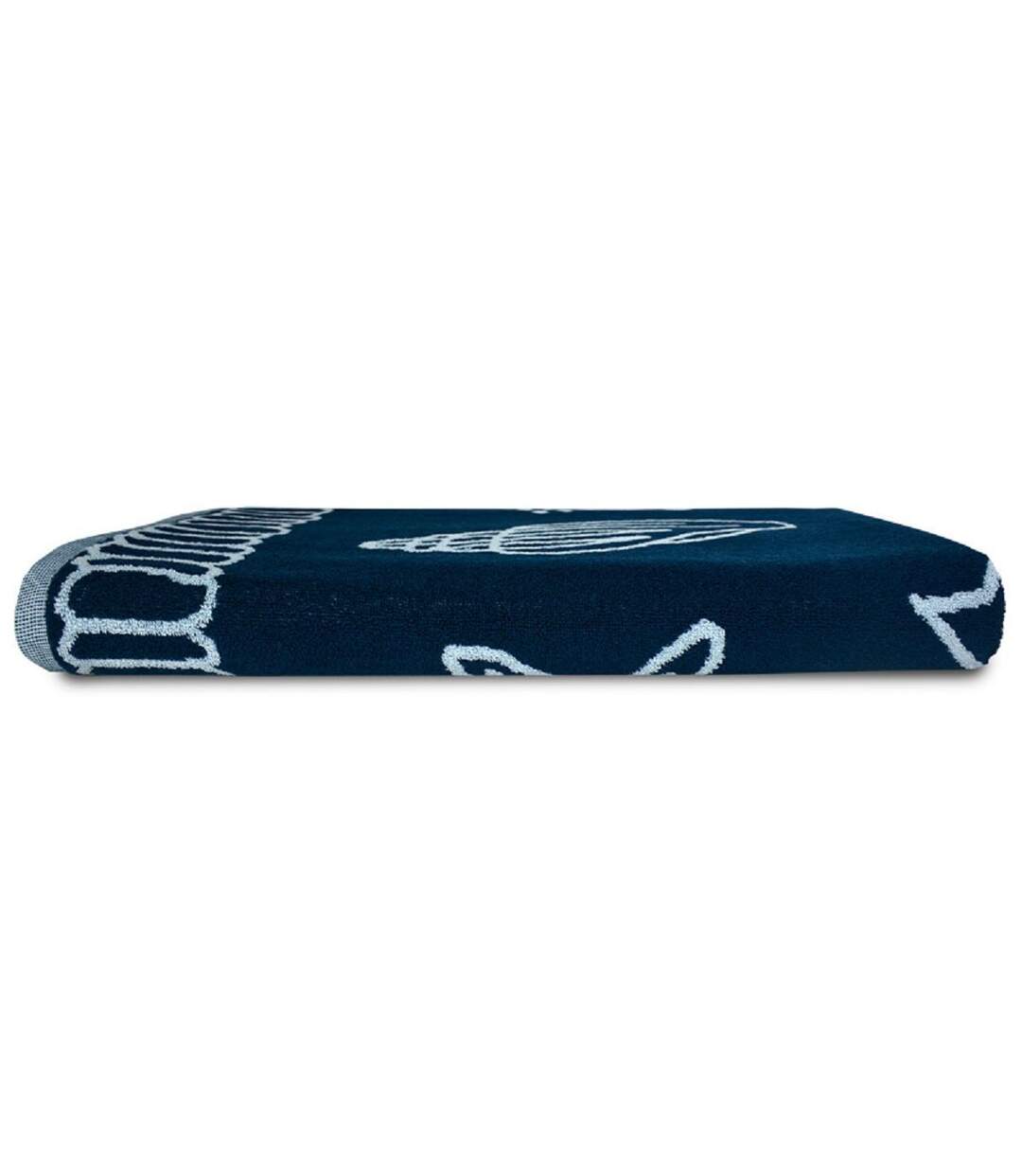 Serviette de plage - T1-HAWAII - bleu marine et bleu clair-2