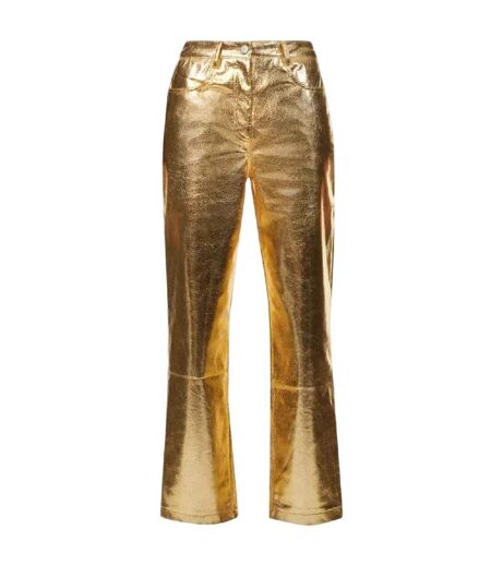 Pantalon Motif/style Métallisé Lupe Femme Jaune Or AmyLynn