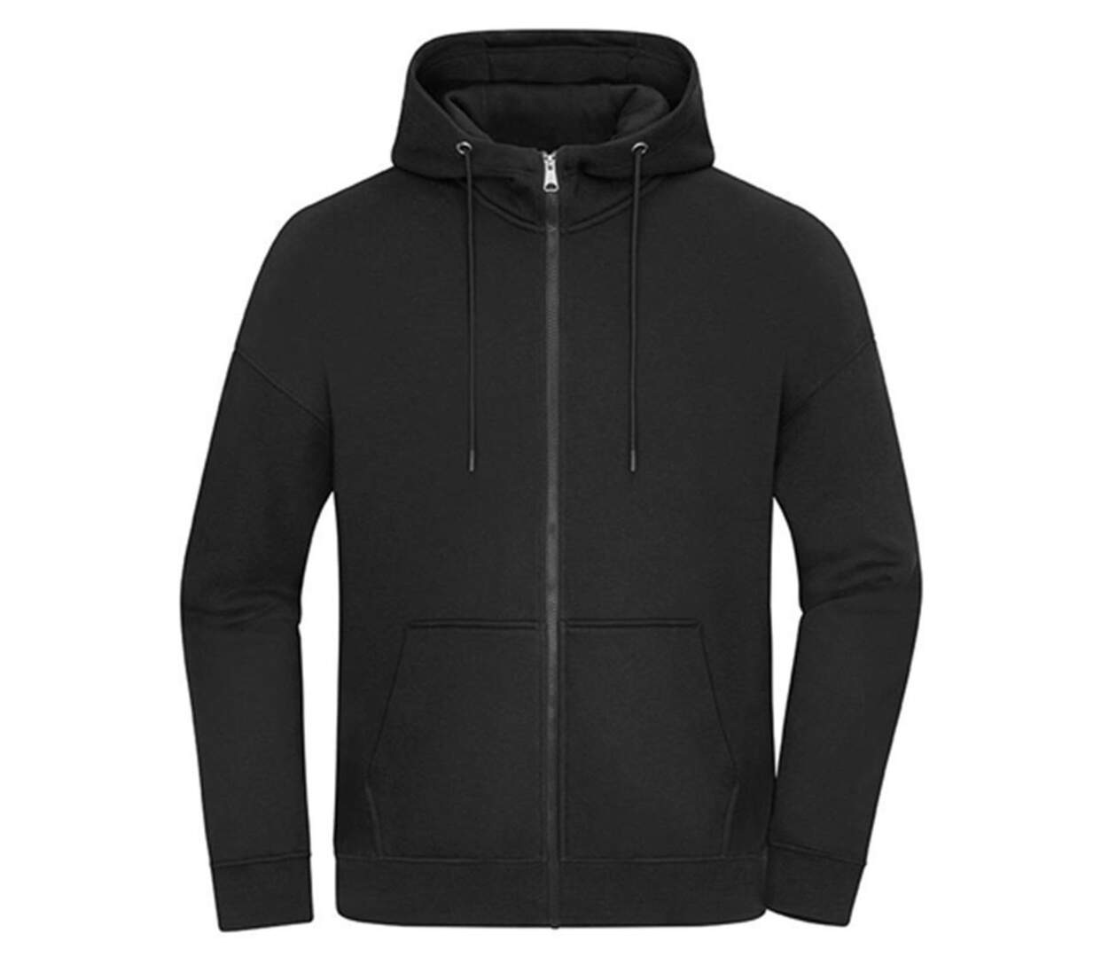 Sweat à capuche zippé oversize unisexe - 8043 - noir-1