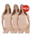 Hauts Thermiques Manches Courtes Femme Beige Heatforce-2