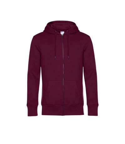 Mens King Zipped Hoodie Dark Cherry B&C