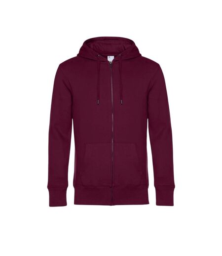 Mens King Zipped Hoodie Dark Cherry B&C