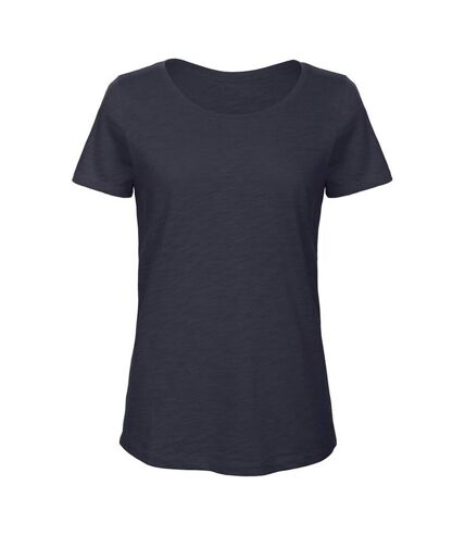 B&C Womens/Ladies Slub Natural T-Shirt (Chic Navy) - UTRW9236