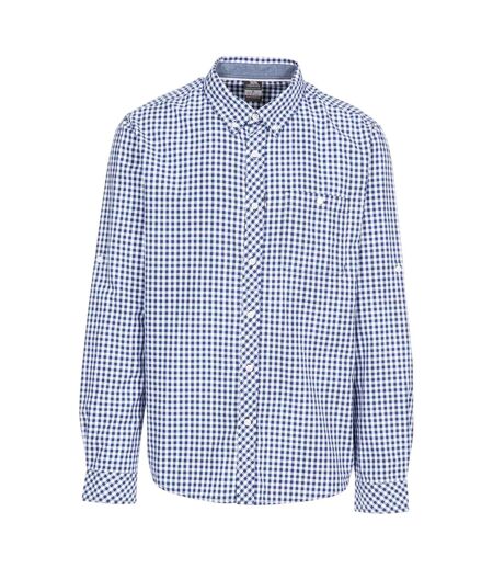 Mens Checkerboard Button-down Shirt Blue Check Trespass