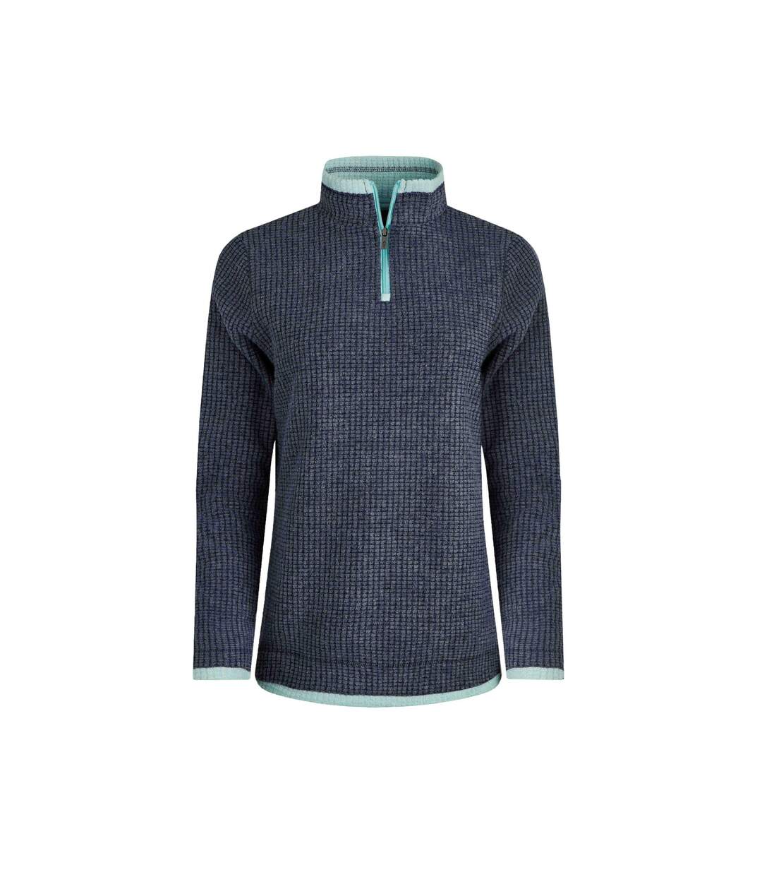Womens/ladies beye grid eco friendly quarter zip fleece top rich navy Weird Fish-1