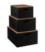 Lot de 3 Boîtes de Rangement Bava 34cm Noir-1