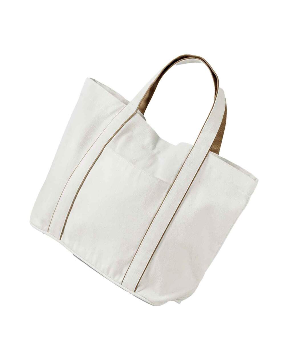 Courtside Tote Bag One Size Soft White Caramel Westford Mill-2